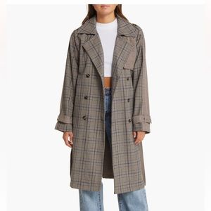 Steve Madden Plaid Trench Coat